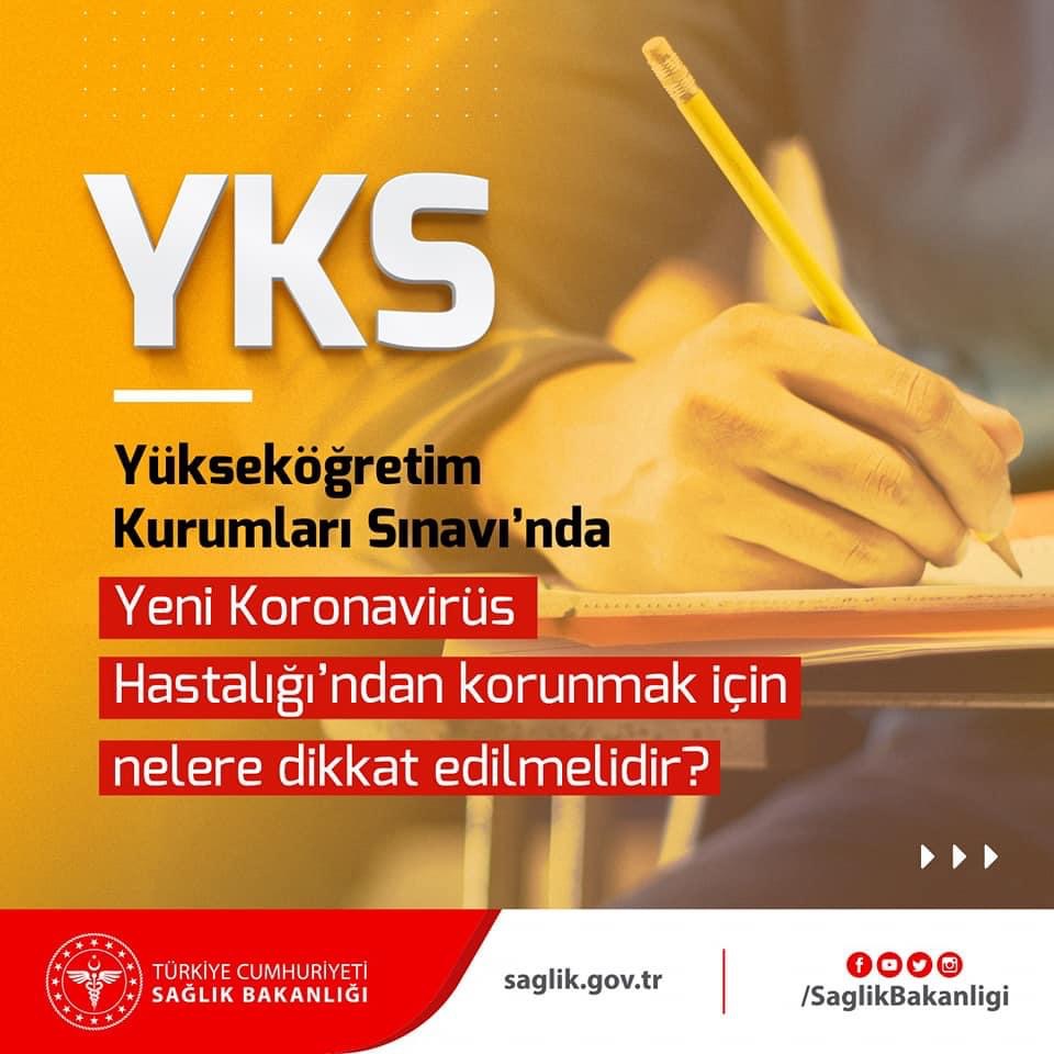 Yükseköğretim Kurumları Sınavında YKS Yeni Koronavirüs Hastalığı